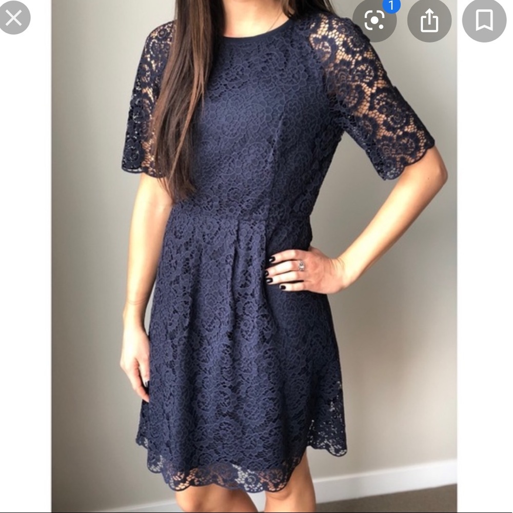 Madewell Magnolia Navy Lace Dress